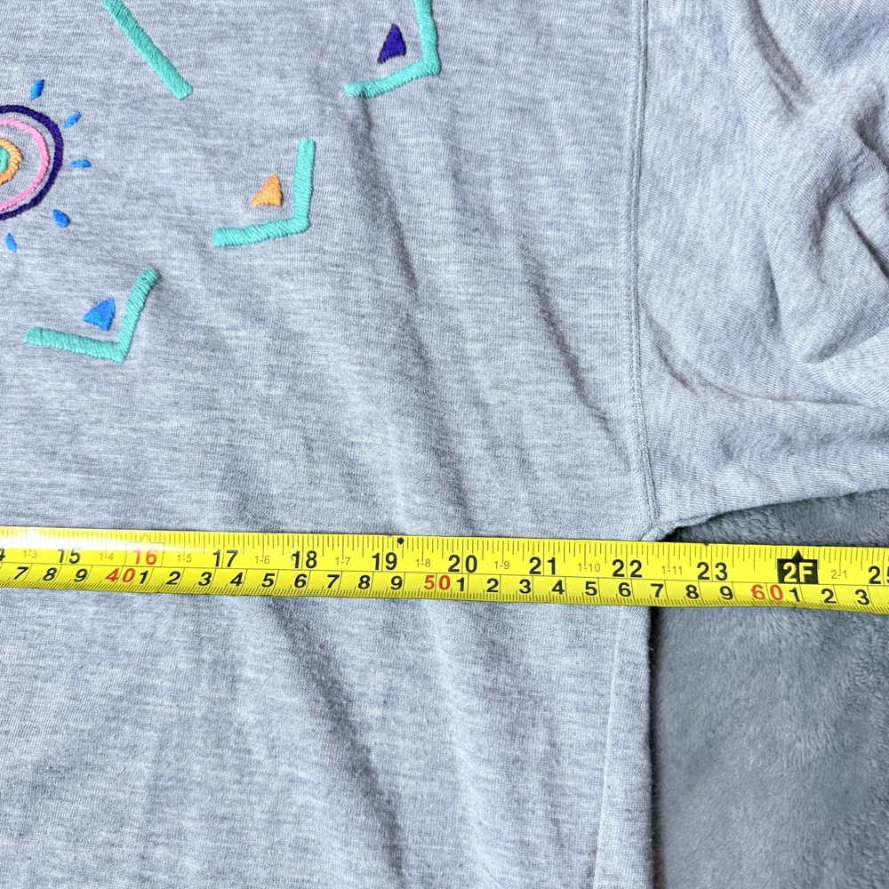Vintage CA Sport Womens Large Gray Embroidered Shirt 80s 90s Long Sleeve - Picture 9 of 9